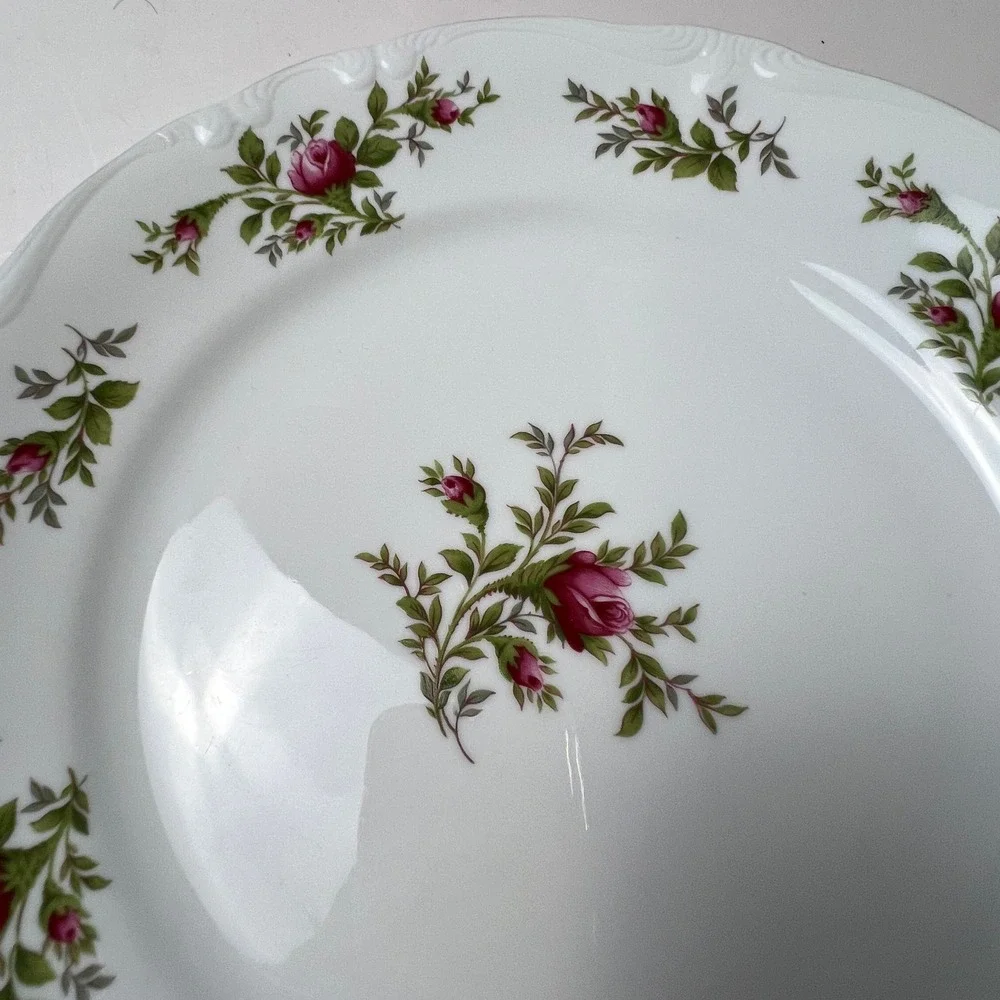 Johann Haviland Dinner Plate Traditions Moss Rose 10in Pink Gold Trim Victorian